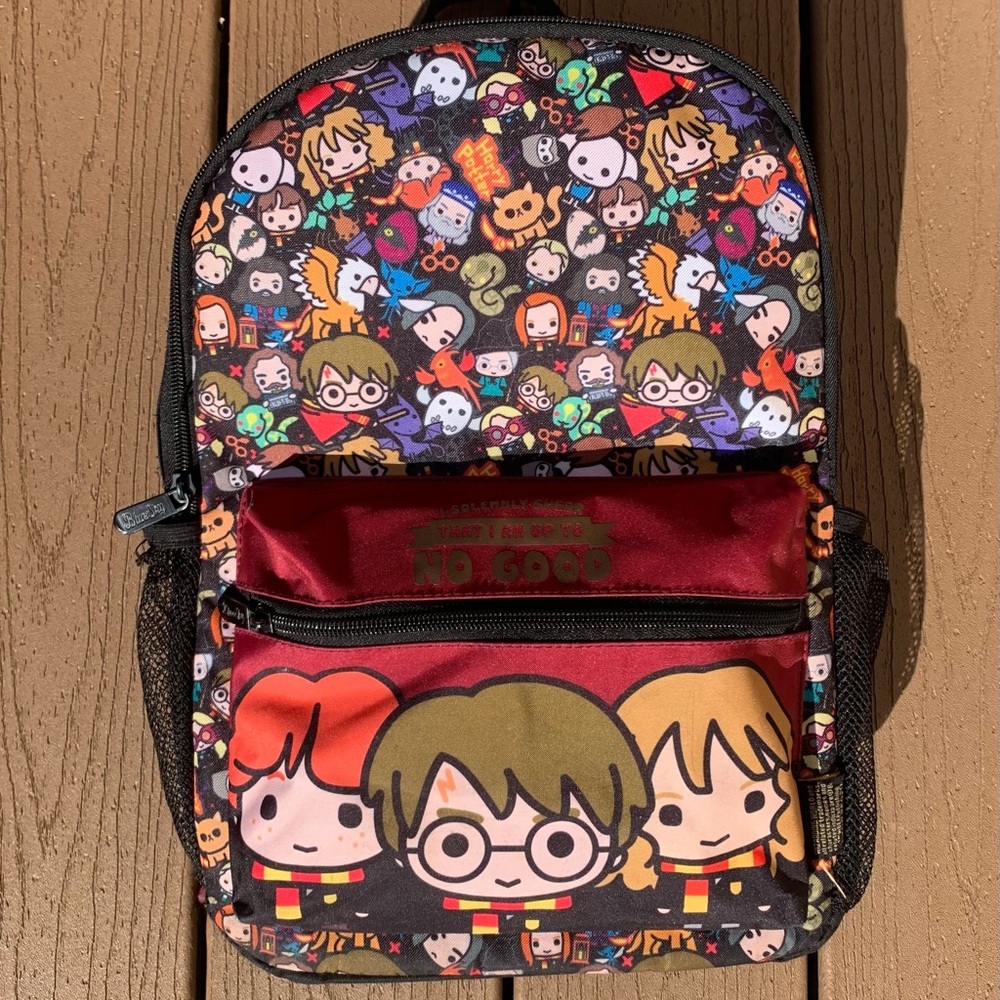 HARRY POTTER BLUE SKY CHARACTER BACKPACK BAG “I SOLEMNLY SWEAR IM UP TO NO GOOD”